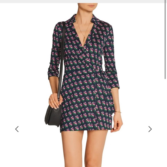 Diane Von Furstenberg Pants - DVF Celeste 100% Silk Jersey Wrap Romper floral